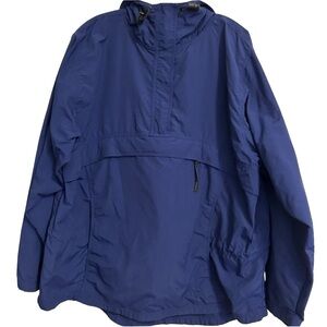 LL Bean Women's Blue Hooded Rain Jacket